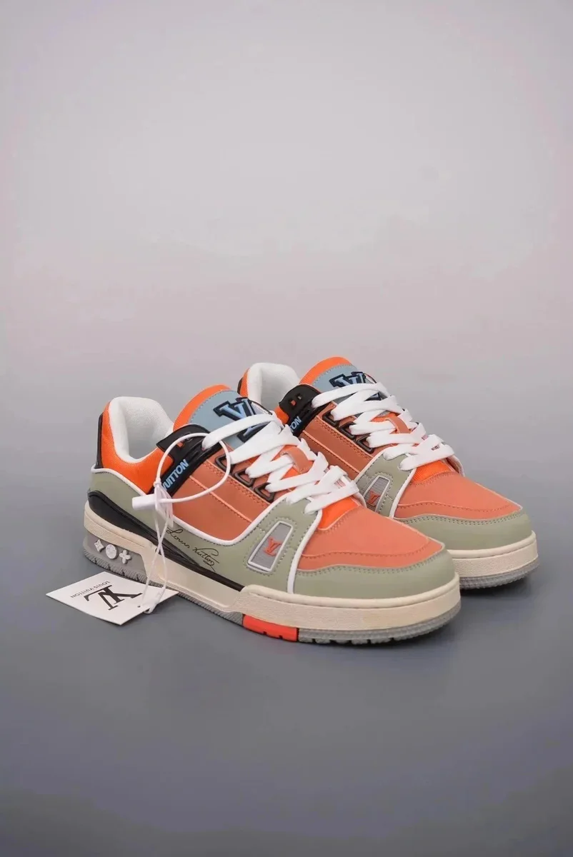 Louis Vuitton LV Trainer Orange & Olive Sneakers