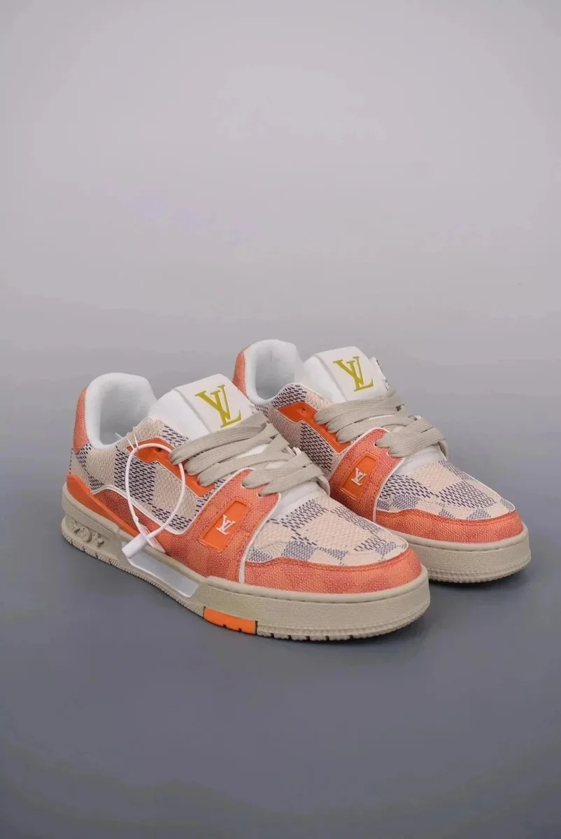 Louis Vuitton LV Trainer Orange Damier Canvas Sneakers