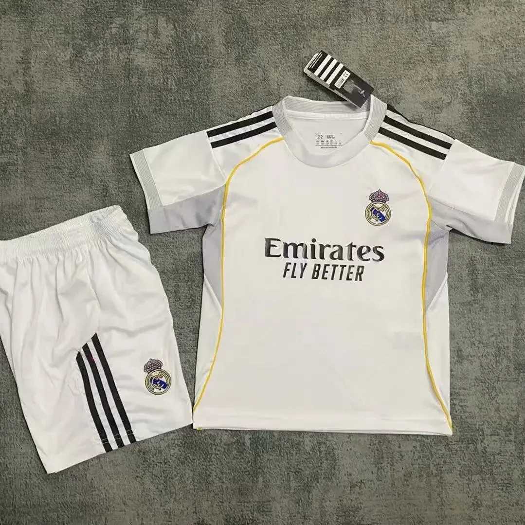 Adidas Real Madrid Home Kit White Soccer Jersey & Shorts
