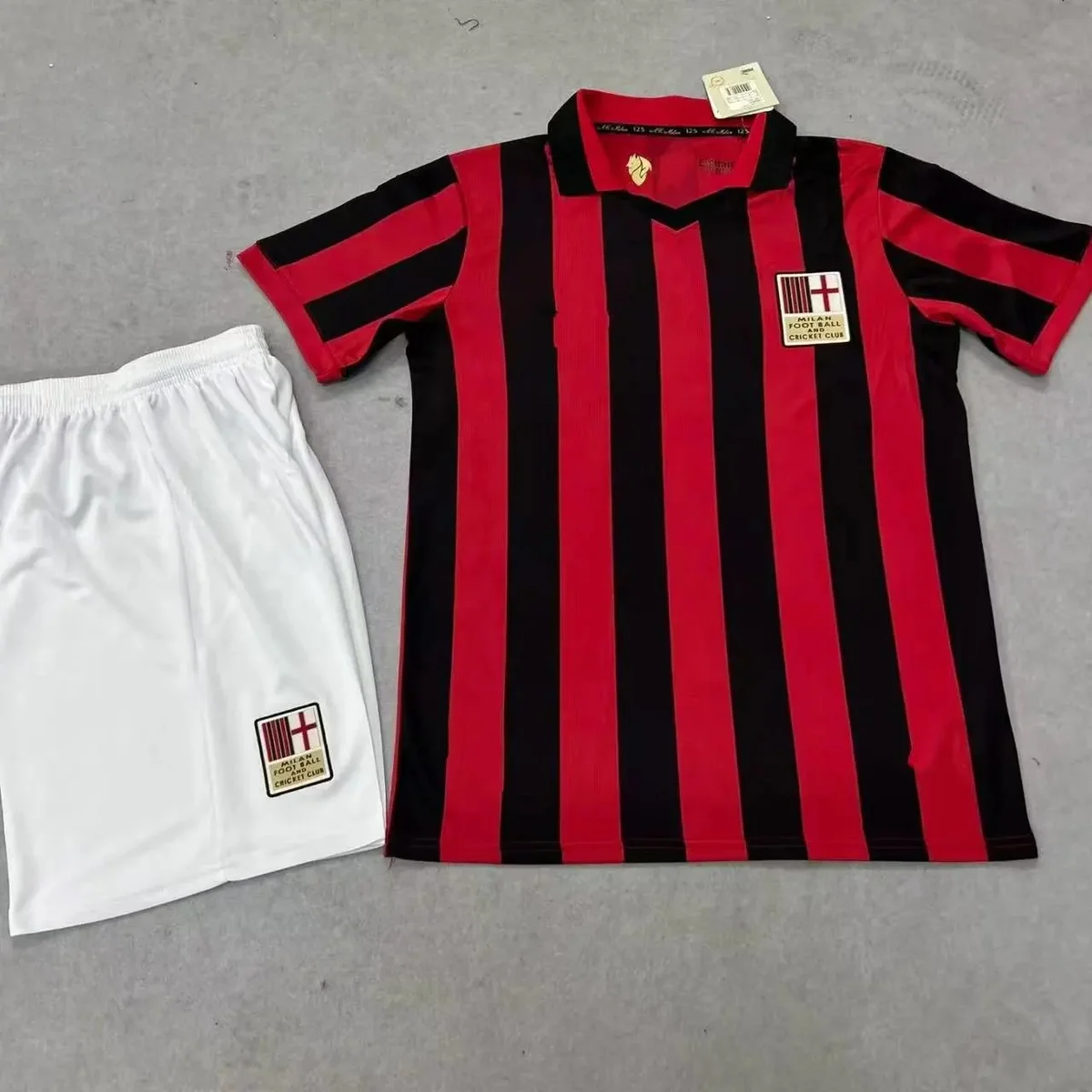 AC Milan 50th Anniversary Striped Jersey & Shorts Set