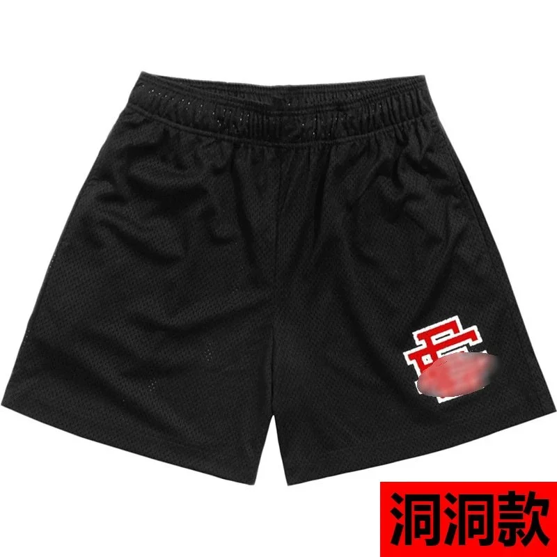 洞洞款 黑色网眼运动短裤