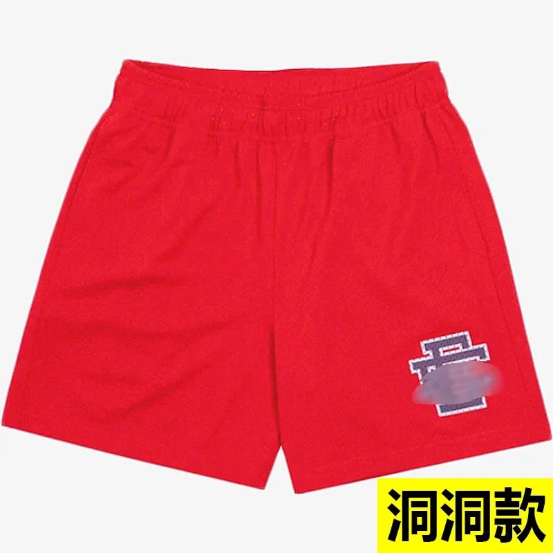 Red Solid Shorts with Embroidered Logo