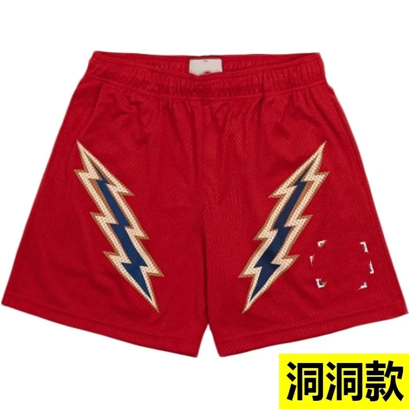 Red Lightning Bolt Mesh Shorts