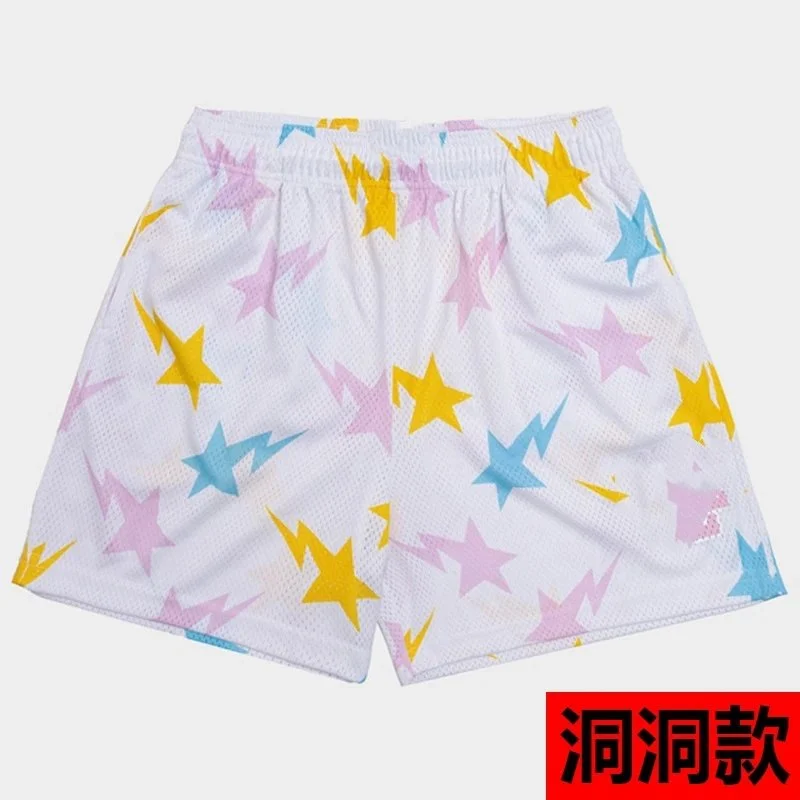 BAPE STA Star Print Mesh Shorts White