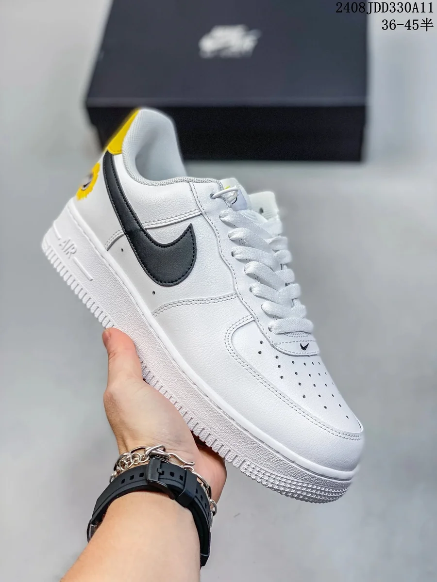 Nike Air Force 1 White/Black Yellow Sneakers