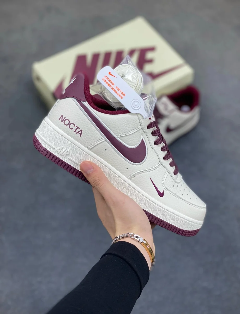 Nike Air Force 1 Nocta Burgundy White Sneakers
