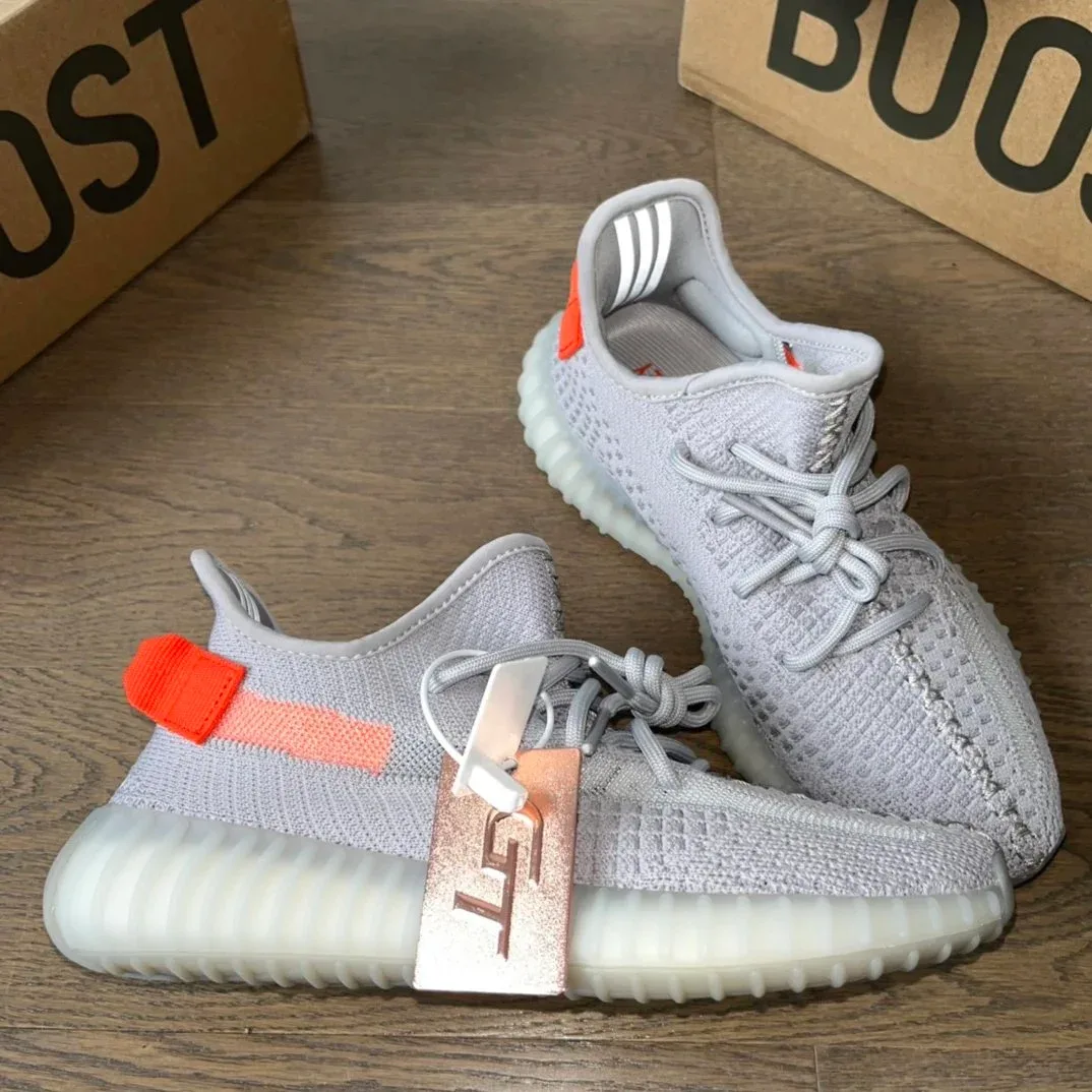Adidas Yeezy 350 V2 Static Grey Orange Sneakers