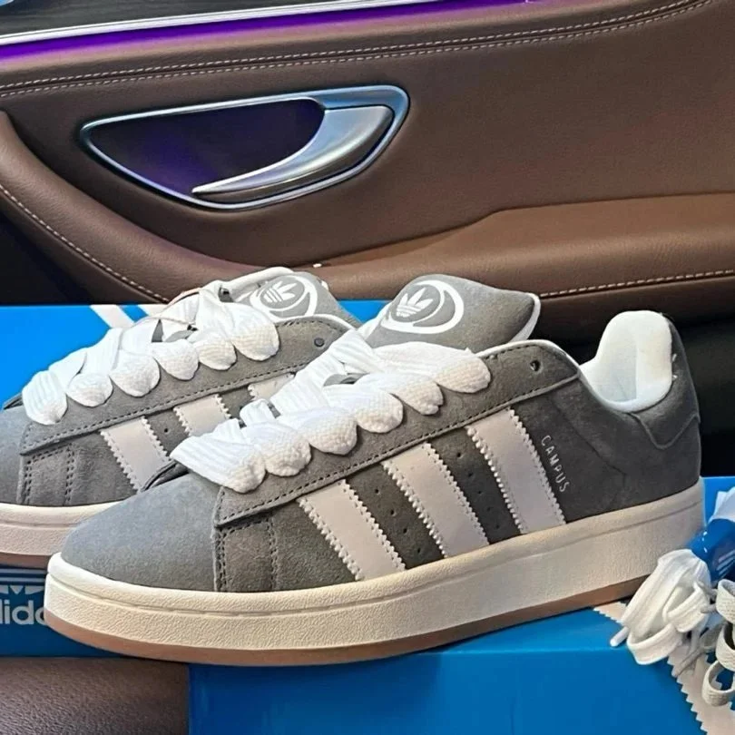 Adidas Campus Grey White Suede Sneakers