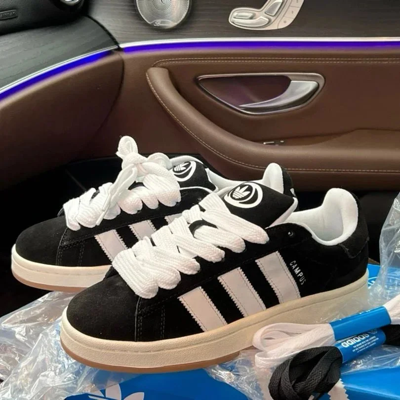 Adidas Campus Black/White Suede Sneakers
