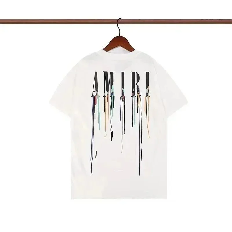 Amiri ALBB-025 White Dripped Logo T-Shirt