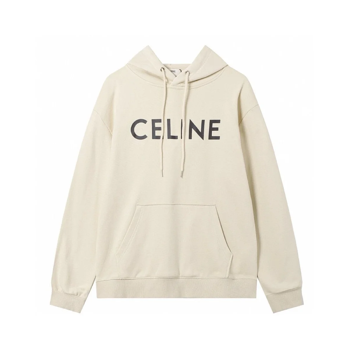 Celine Cream Logo Hoodie Sweatshirt