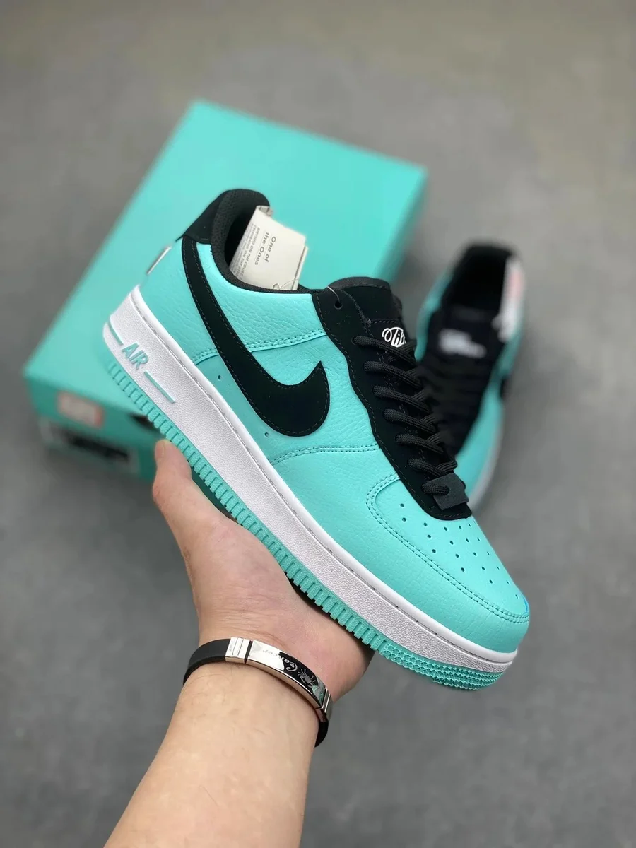 Nike Air Force 1 Tiffany Blue Black Sneakers