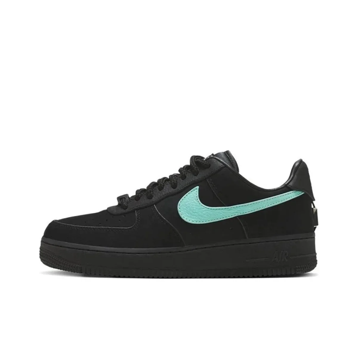 Nike Air Force 1 Black Tiffany Blue Sneakers