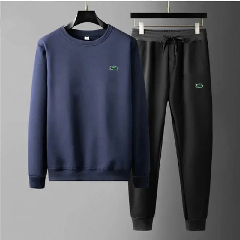Lacoste Crocodile Embroidery Tracksuit Set Navy/Black