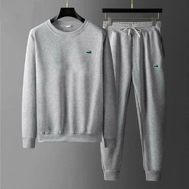 Lacoste Grey Crocodile Embroidery Tracksuit Set
