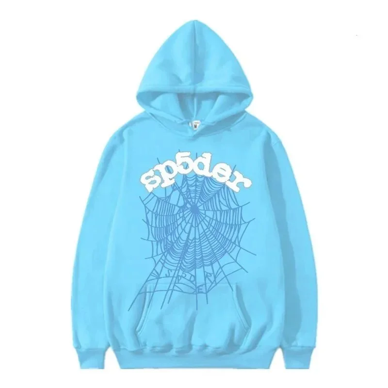 SP5DER Spider Light Blue Hoodie