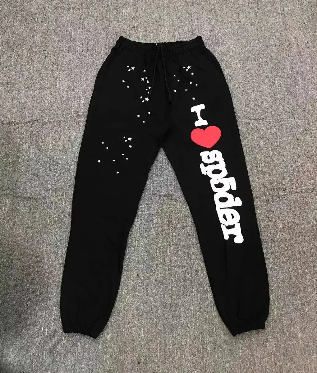 Palm Angels Spider I Love Spider Black Sweatpants