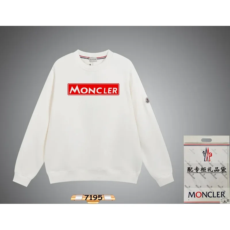 Moncler White Logo Crewneck Sweatshirt