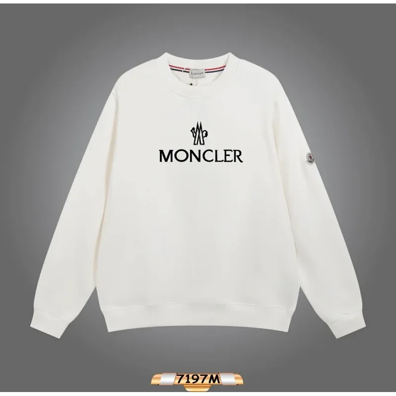 Moncler White Logo Crewneck Sweatshirt