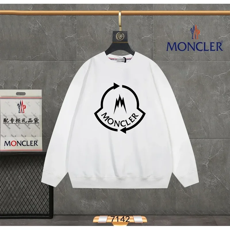 Moncler White Logo Crewneck Sweatshirt