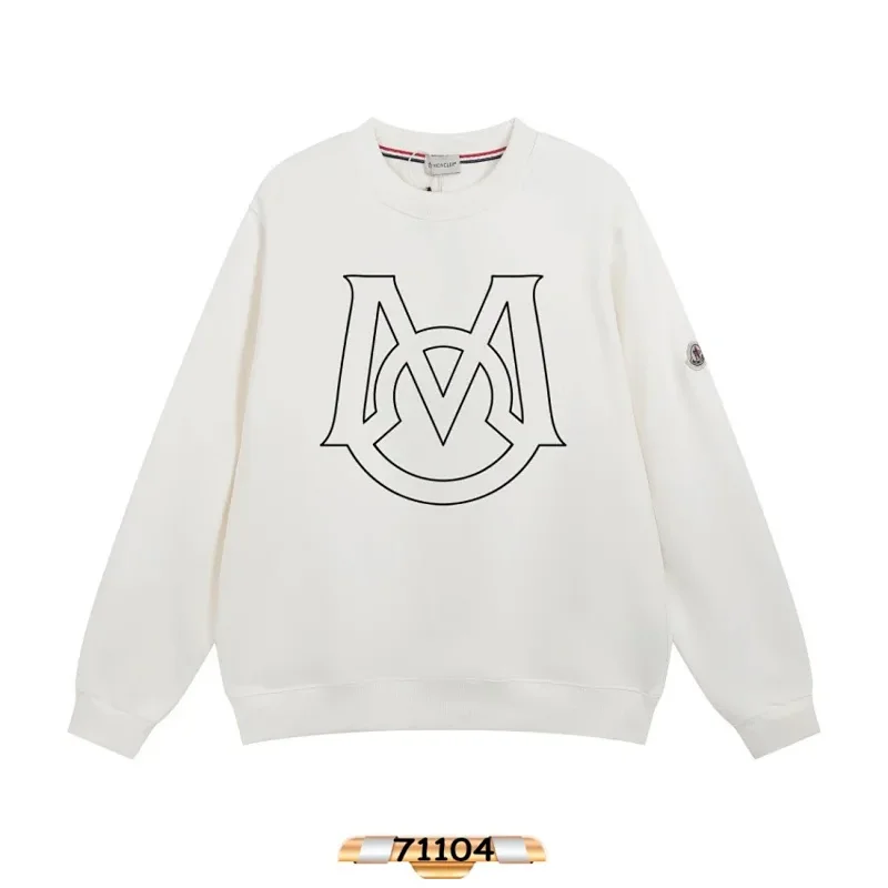 Moncler Outline M Crewneck Sweatshirt White