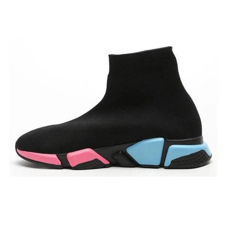Unisex Sock Sneaker Black/Pink/Blue Sneakers