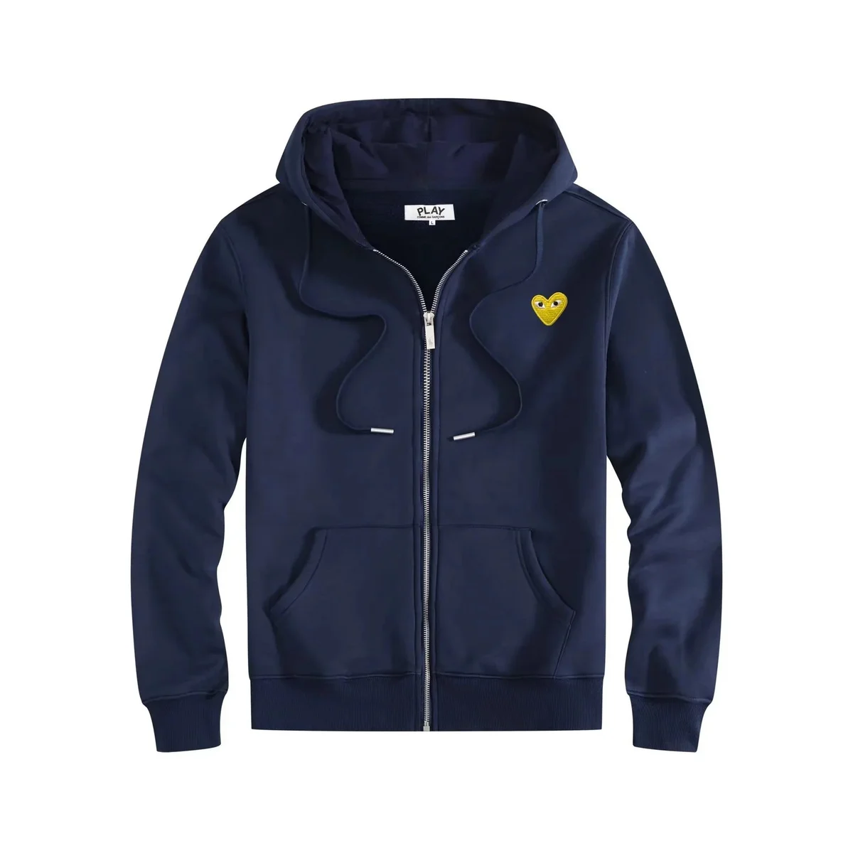Comme des Garçons Heart Zip-Up Hoodie Navy