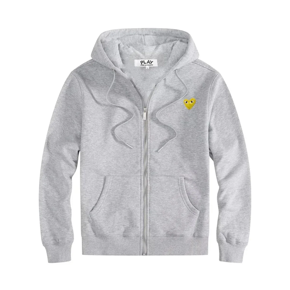 Comme des Garçons Play Zip-Up Hoodie Grey Heart