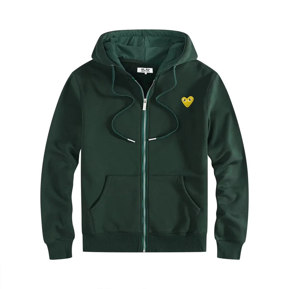 Comme des Garçons Hoodie Green Heart Zip-Up