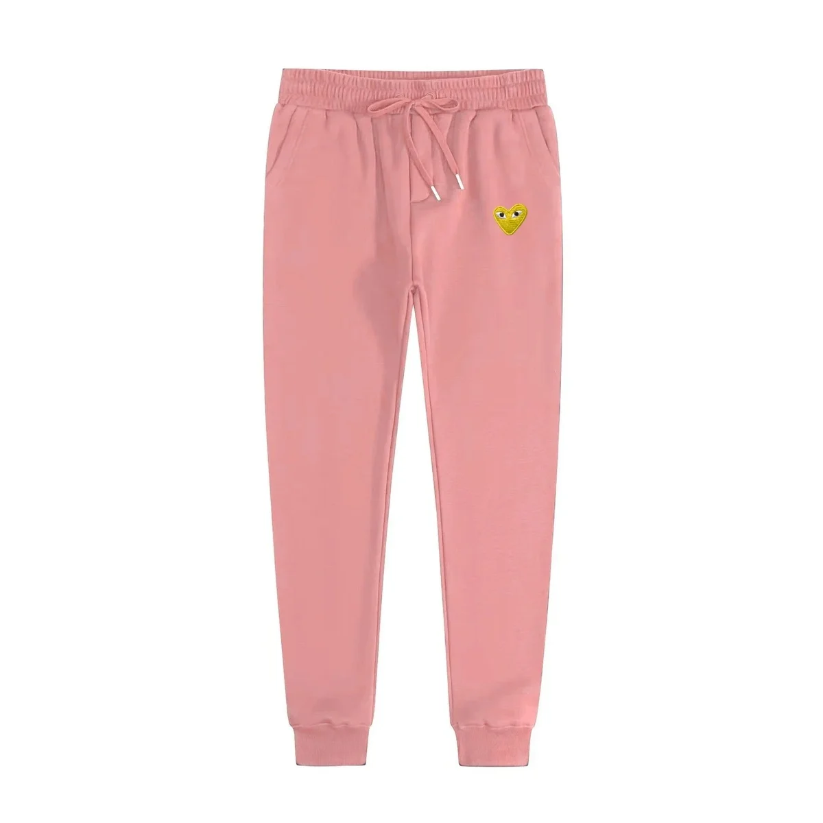 Comme des Garçons Pink Heart Embroidery Sweatpants