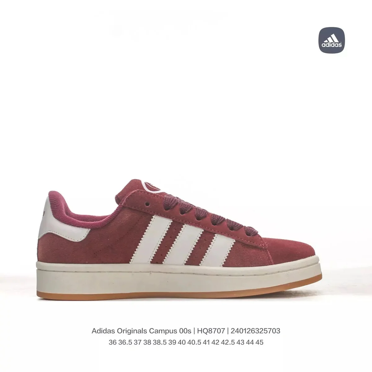 Adidas Campus 00s Burgundy/White Sneakers