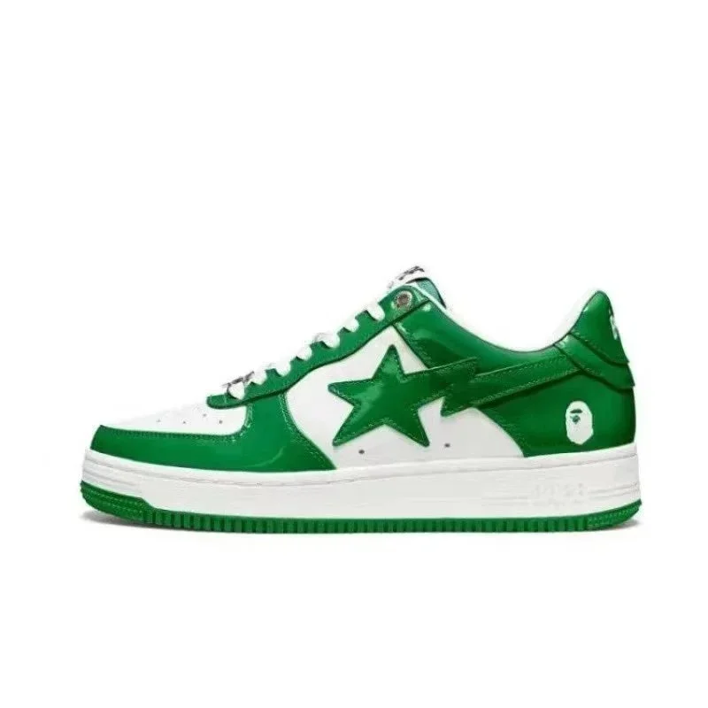 A Bathing Ape BAPE STA Green & White Sneakers
