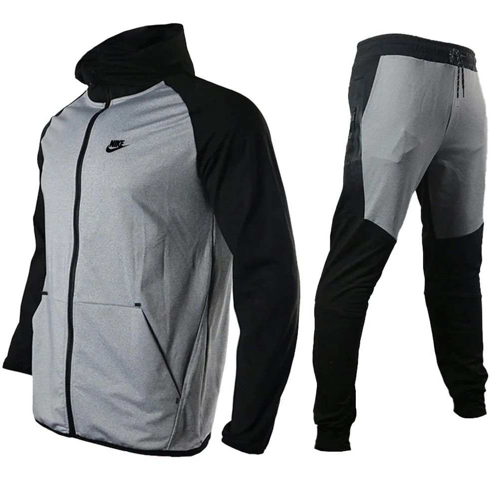 Nike Air Tech Fleece Grey/Black Tracksuit Set