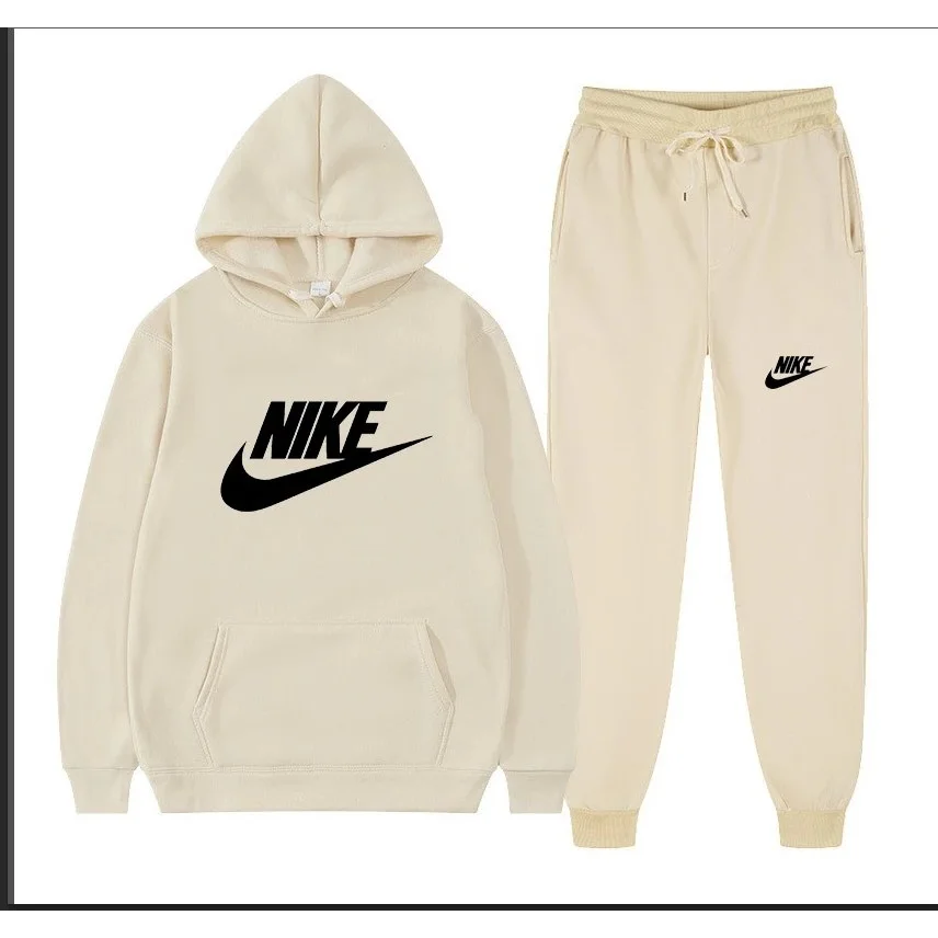 Nike Beige Hoodie & Sweatpants Set
