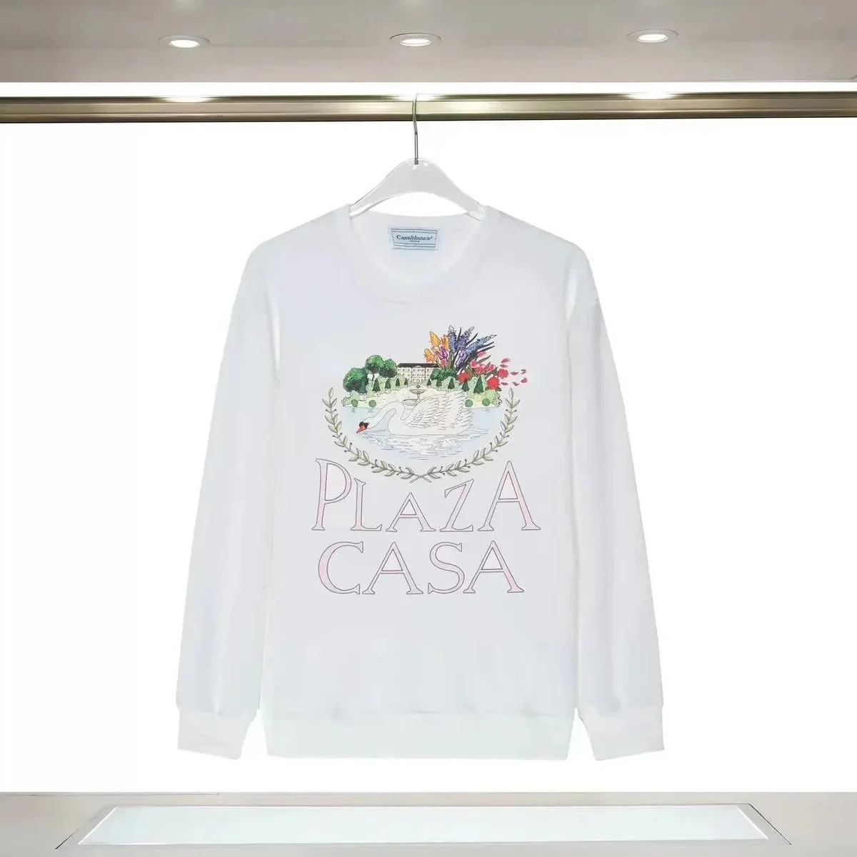 Casablanca Plaza Casa White Graphic Sweatshirt