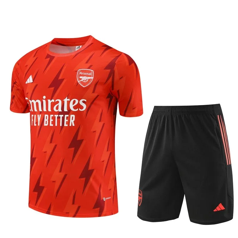 Adidas Arsenal Red Black Soccer Jersey & Shorts Set