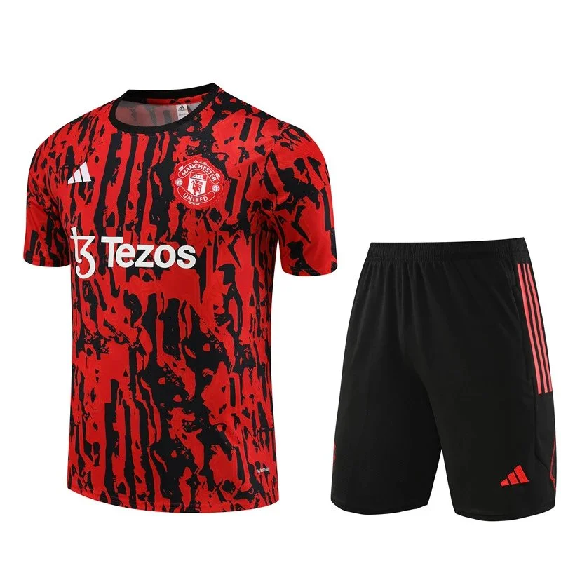 Adidas Manchester United Red Black Soccer Kit