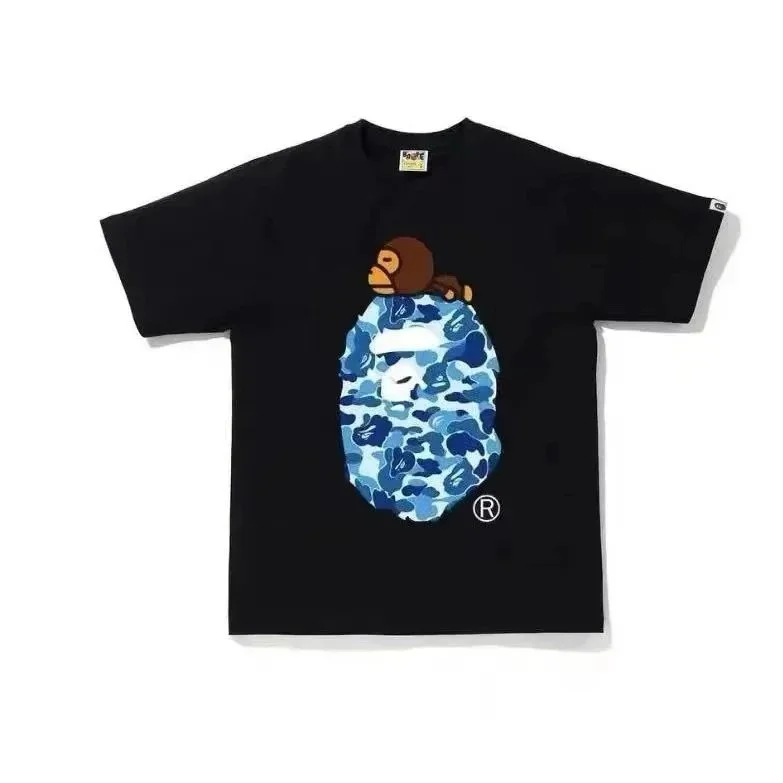 BAPE STA Blue Camo Monkey T-Shirt Black