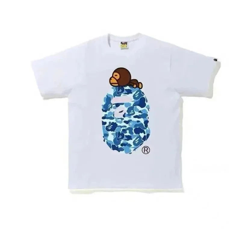 BAPE STA White Blue Camo Monkey T-Shirt