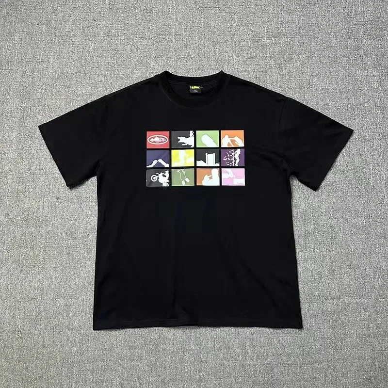 Black Color Block Graphic T-Shirt