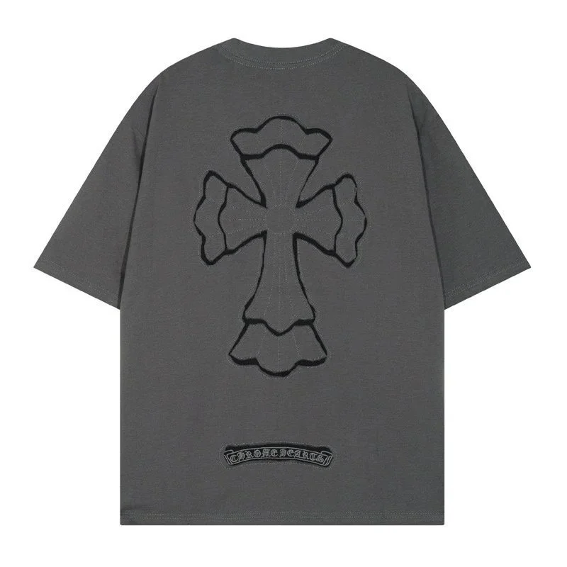 Chrome Hearts Cross Embroidered T-Shirt Grey
