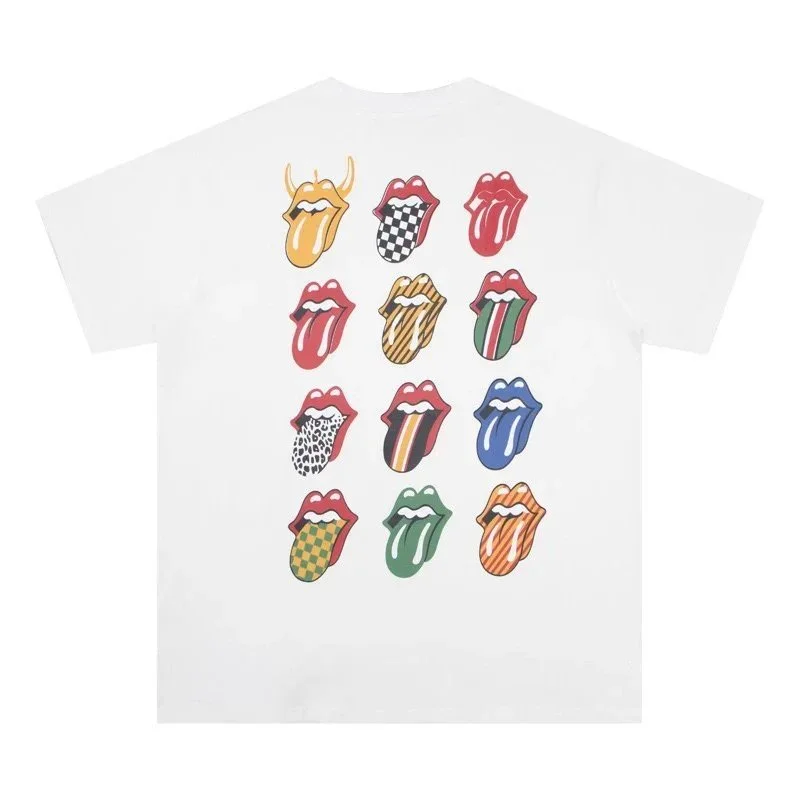 The Rolling Stones Tongue Print White T-Shirt