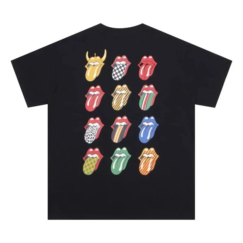 Rolling Stones Tongue Print Black T-Shirt