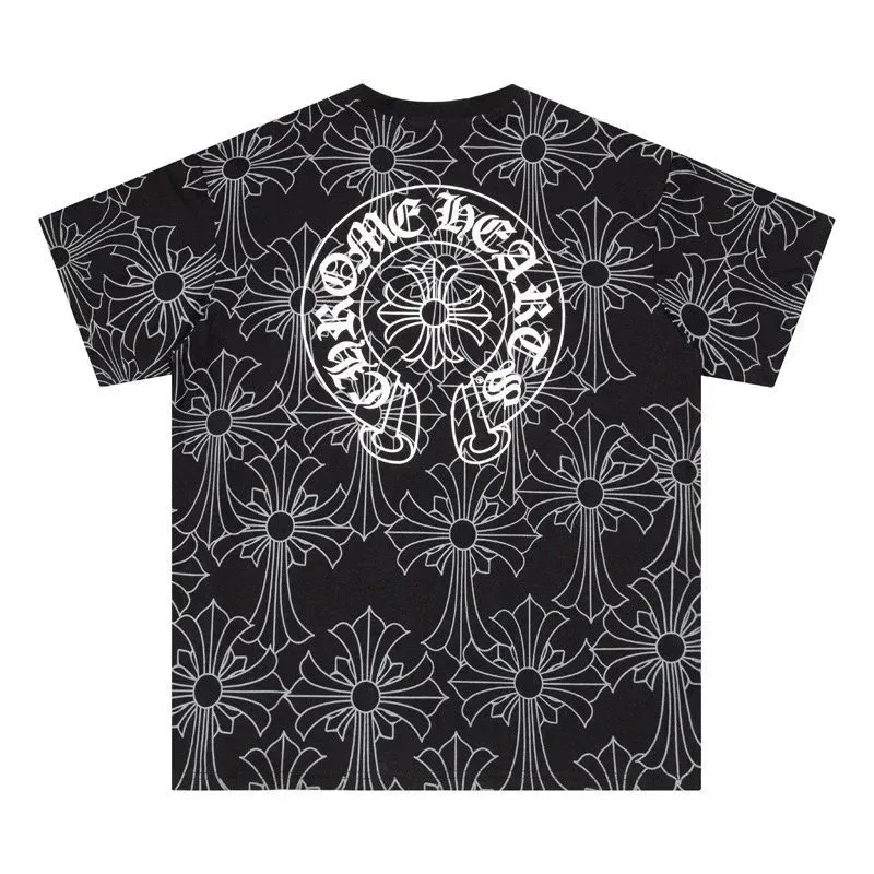 Chrome Hearts CH Cross Black Floral T-Shirt