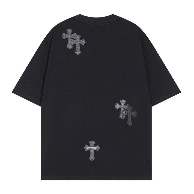 Chrome Hearts Cross Embroidered Black T-Shirt