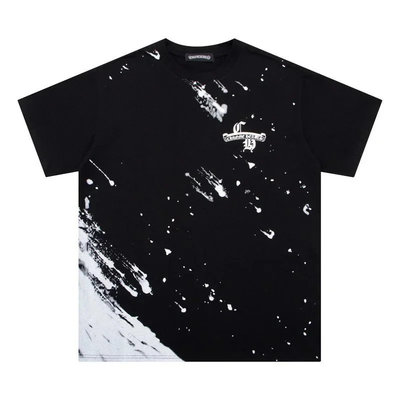 Chrome Hearts Black Splatter Print T-Shirt