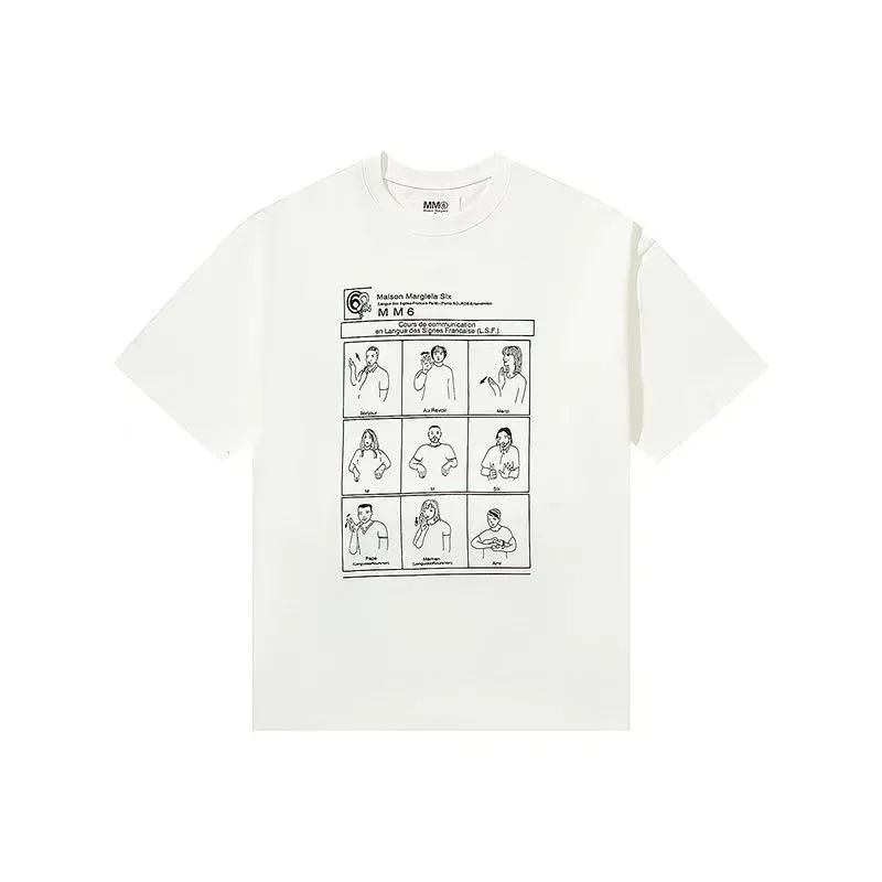 Maison Margiela M6 White Graphic T-Shirt