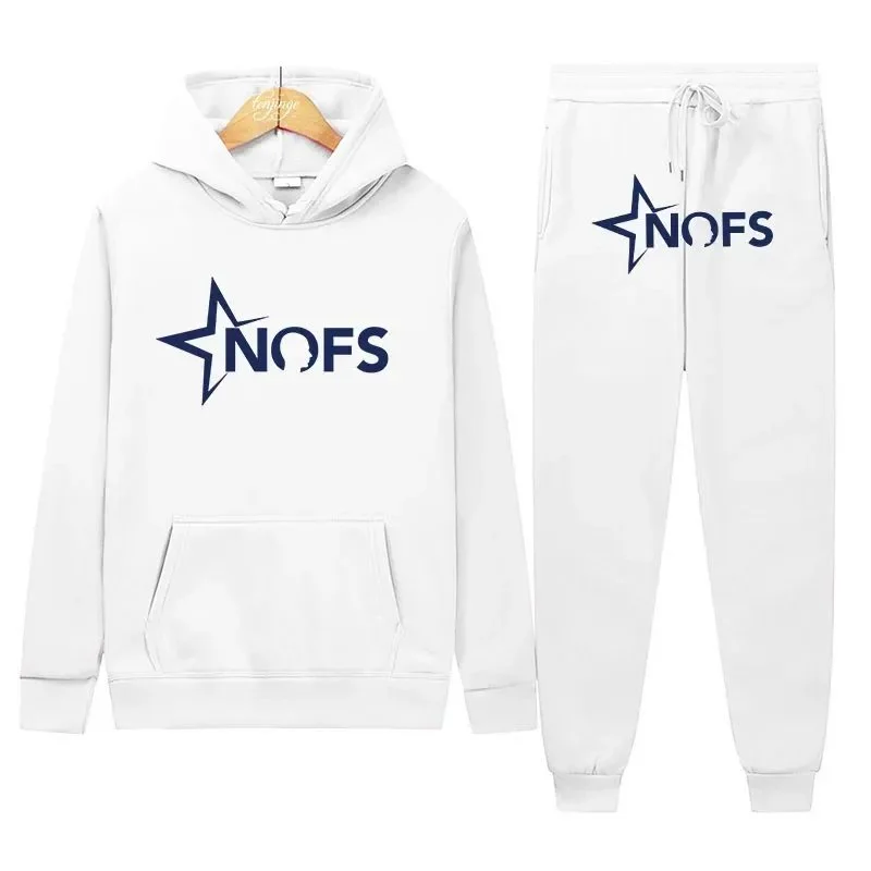 NOFS White NOFS Star Hoodie & Joggers Set