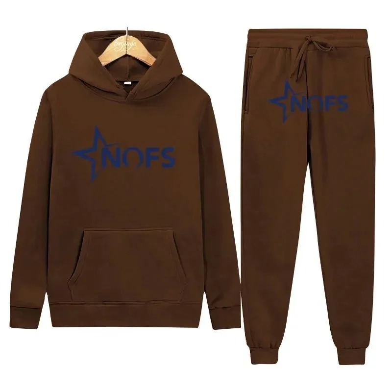 NOFS Brown NOFS Star Hoodie & Pants Set