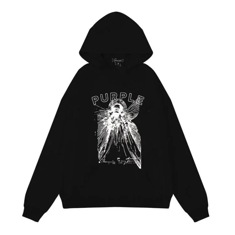 Purple Brand P001 Black Angel Hoodie